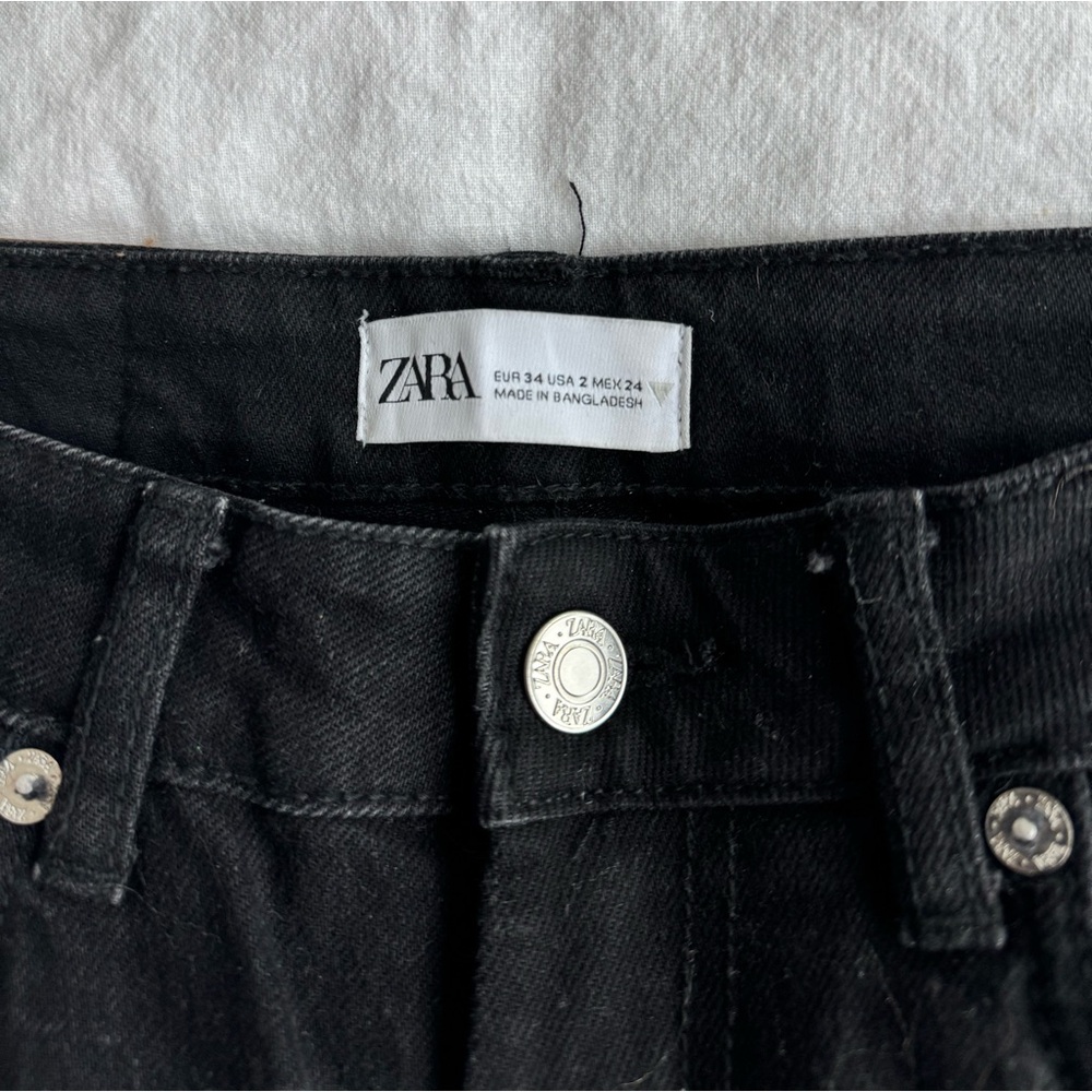 Zara Black Women's Skinny Jeans with Ankle Slit - Picture 3 of 5